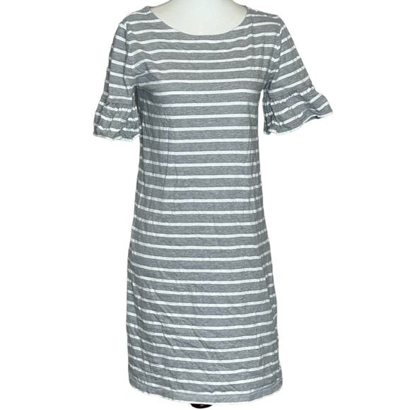 J. Crew Gray and White Stripped T-Shirt Dress Size XS - Picture 1 of 8